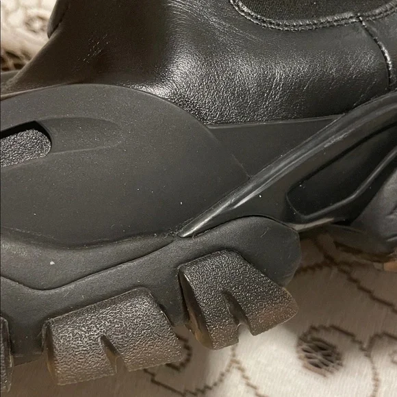 Moncler 1017 Genius 6 Alyx Sleek Black Chunky Leather Ary Ankle Boots - Picture 16 of 16